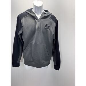 Sport Tech 1/4 Zip Pullover Men’s Medium Hoodie Color Block Gray/Black Cabletel